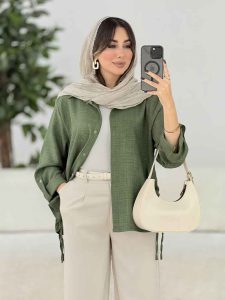 مانتو بغل بند نیاز کد 8054 - تصویر 3