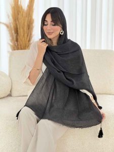 شال پلیسه منگوله دار کد 7822 - تصویر 3