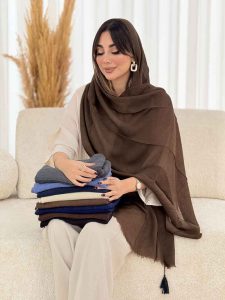 شال پلیسه منگوله دار کد 7822 - تصویر 2