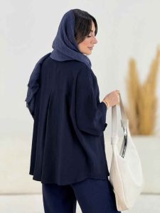 مانتو پشت پیله آستین پاگن کد 8049 - تصویر 5