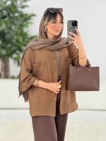 مانتو دو جیب پیله دار کد 7930 - تصویر 15