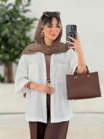 مانتو دو جیب پیله دار کد 7930 - تصویر 5