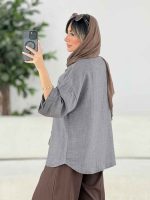 مانتو دو جیب پیله دار کد 7930 - تصویر 8