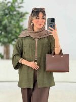 مانتو دو جیب پیله دار کد 7930 - تصویر 13