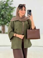 مانتو دو جیب پیله دار کد 7930 - تصویر 7