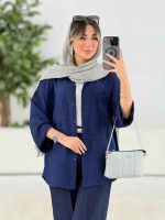 مانتو دو جیب پیله دار کد 7930