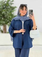 مانتو دو جیب پیله دار کد 7930 - تصویر 11