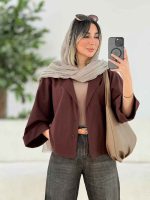 شومیز لینن پانچ آستین پاکتی کد 7974 - تصویر 7