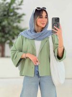 شومیز لینن پانچ آستین پاکتی کد 7974