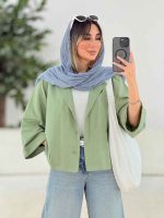 شومیز لینن پانچ آستین پاکتی کد 7974 - تصویر 15
