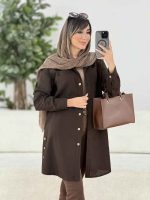 مانتو جیب دوبل بغل سه دکمه کد 7908 - تصویر 13