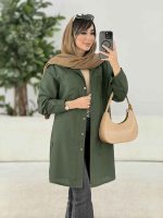 مانتو جیب دوبل بغل سه دکمه کد 7908 - تصویر 7