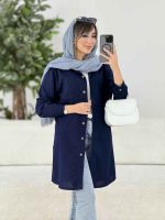 مانتو جیب دوبل بغل سه دکمه کد 7908 - تصویر 2