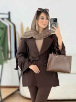 مانتو لینن دو دکمه نوژا کد 7840