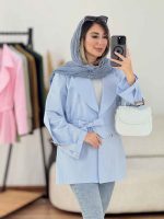مانتو لینن دو دکمه نوژا کد 7840 - تصویر 7