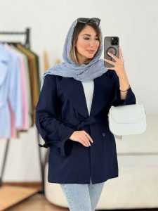 مانتو لینن دو دکمه نوژا کد 7840 - تصویر 6