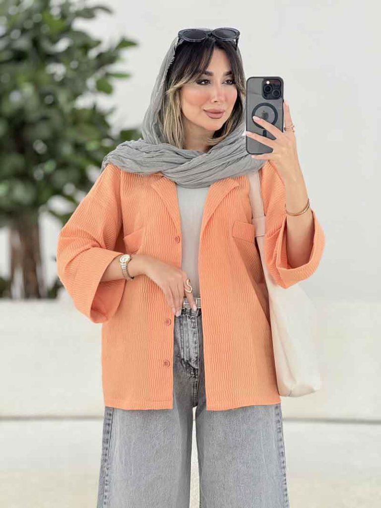مانتو آستین پاکتی دل آرا کد 7911
