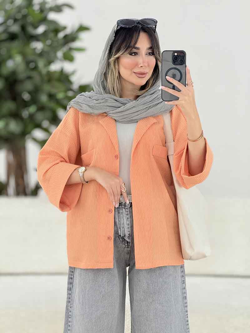 مانتو آستین پاکتی دل آرا کد 7911