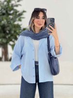 مانتو آستین پاکتی دل آرا کد 7911 - تصویر 10