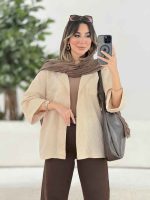 مانتو آستین پاکتی دل آرا کد 7911 - تصویر 16