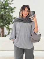 مانتو پانچ راه راه کد 7916 - تصویر 5