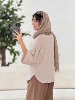 مانتو پانچ راه راه کد 7916 - تصویر 4