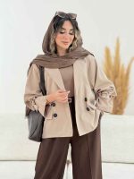 مانتو چهاردکمه جیب نما مریدا کد 7855 - تصویر 4