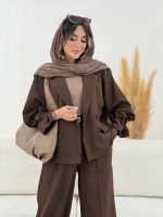 مانتو چهاردکمه جیب نما مریدا کد 7855 - تصویر 10