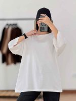 تیشرت باکسی ساده کد 7854 - تصویر 4