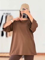 تیشرت باکسی ساده کد 7854 - تصویر 10