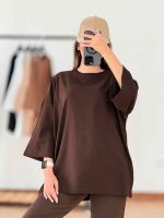 تیشرت باکسی ساده کد 7854 - تصویر 14