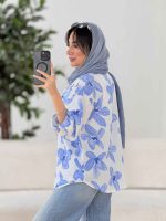 مانتو طرح گل آستین پاگن کد 7925 - تصویر 10