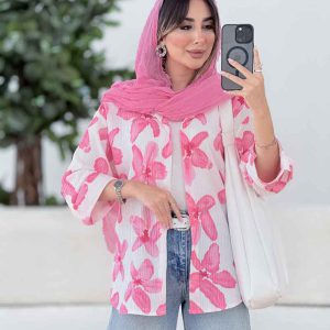 مانتو طرح گل آستین پاگن کد 7925