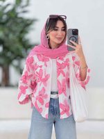 مانتو دو جیب پاکتی طرح گل کد 7926 - تصویر 10
