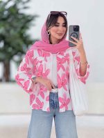 مانتو دو جیب پاکتی طرح گل کد 7926 - تصویر 3