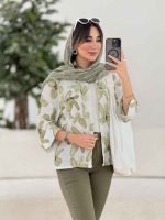 مانتو دو جیب پاکتی طرح گل کد 7926 - تصویر 7