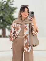 مانتو طرح گل آستین پاگن کد 7925 - تصویر 5