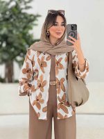 مانتو طرح گل آستین پاگن کد 7925 - تصویر 8