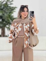 مانتو دو جیب پاکتی طرح گل کد 7926 - تصویر 2