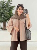 مانتو سرآستین دکمه گیتا کد 7937 - تصویر 9
