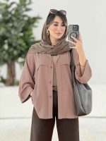 مانتو سرآستین دکمه گیتا کد 7937 - تصویر 10