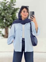 مانتو سرآستین دکمه گیتا کد 7937 - تصویر 4