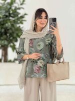 مانتو پانچ طرح گل کد 7917 - تصویر 2