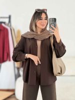 مانتو بغل سه دکمه پشت پیله کد 7938 - تصویر 3