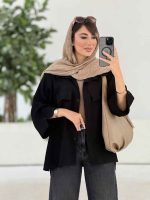 مانتو دو جیب پاکتی سر آستین دکمه کد 7935 - تصویر 8