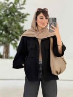 مانتو دو جیب پاکتی سر آستین دکمه کد 7935 - تصویر 4
