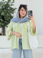 مانتو دو جیب پاکتی سر آستین دکمه کد 7935