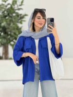 مانتو دو جیب پاکتی سر آستین دکمه کد 7935 - تصویر 9