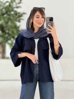 مانتو دو جیب پاکتی سر آستین دکمه کد 7935 - تصویر 24