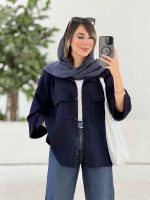 مانتو دو جیب پاکتی سر آستین دکمه کد 7935 - تصویر 17